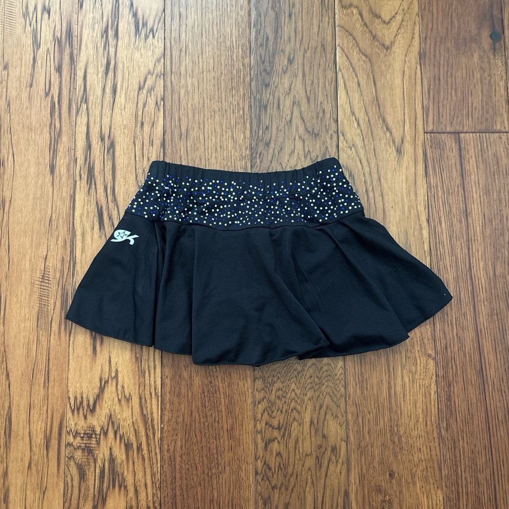 GK gymnastics and cheer skirt blue and white rhinestones